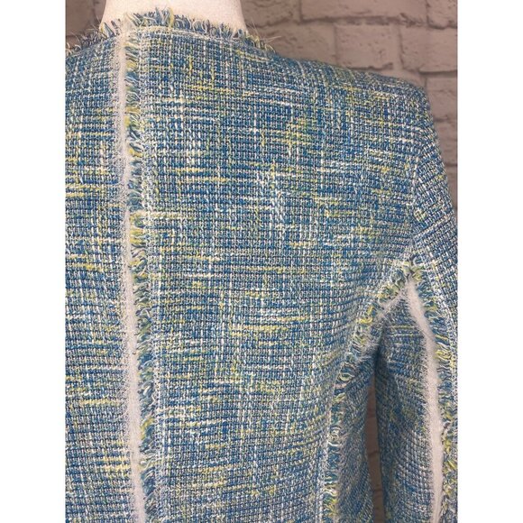 HallHuber Blazer Tweed Jacket Ladies size 36 Blue Color - Picture 3 of 9
